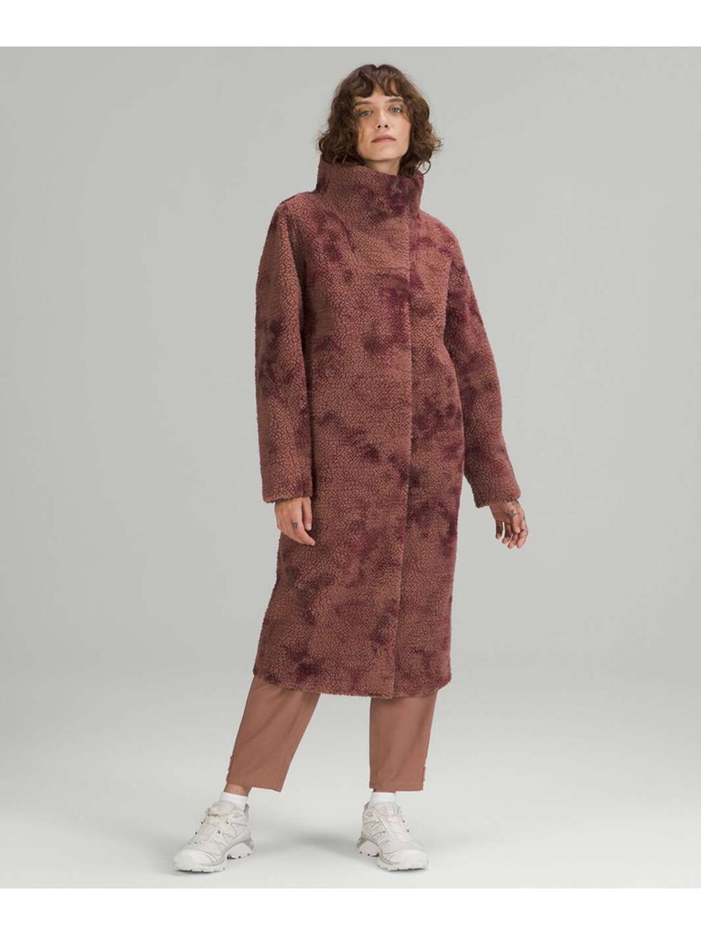 Lululemon Lab Textured Fleece Coat Diamond Dye Dusty Bronze Pelt 10 NWT